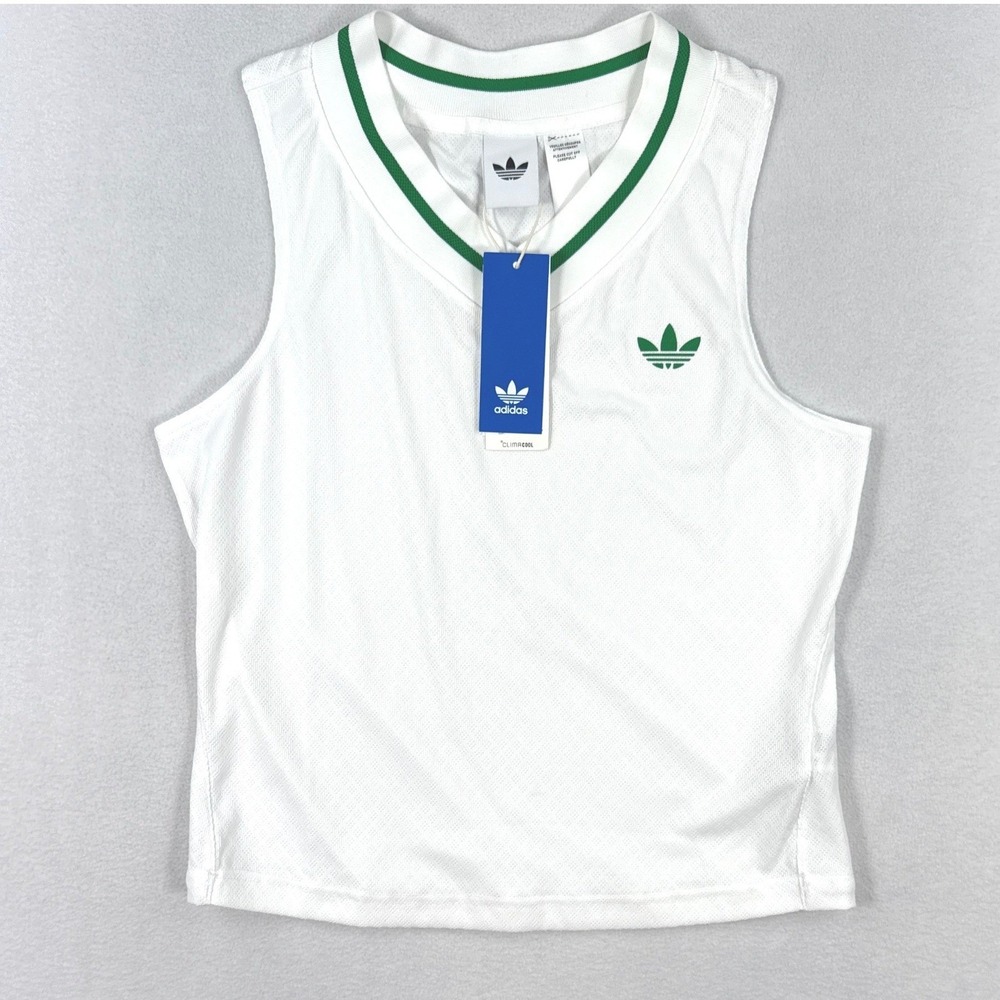 Adidas Tennis Pro Climacool Tank Top Size L Womens White/Green WOW JM4737, NEW